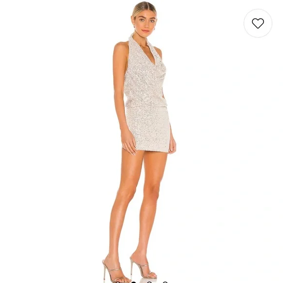 Lovers + Friends Sparkling Silver Mini Dress - Picture 2 of 8